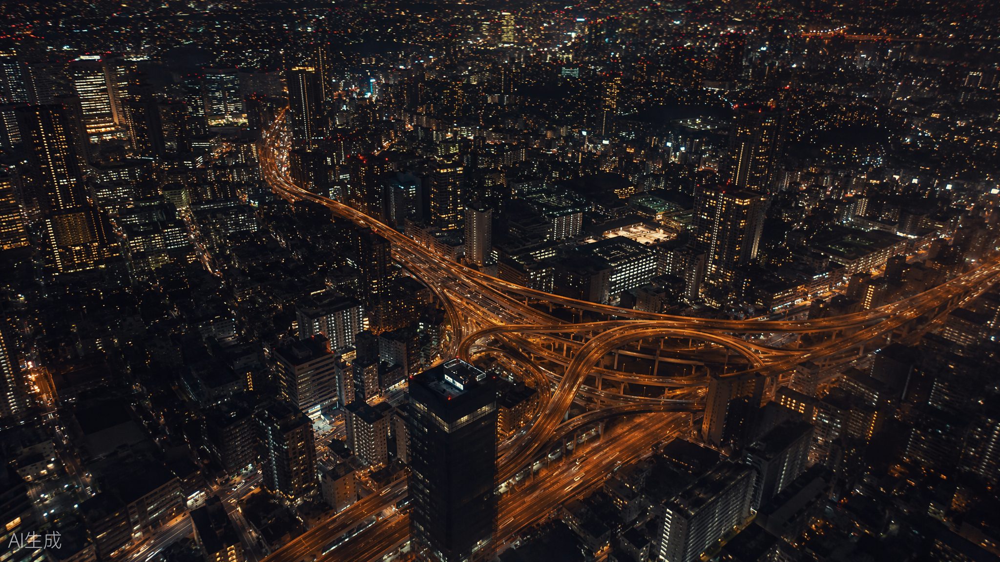 Tokyo at night: neon-lit streets after the last train.